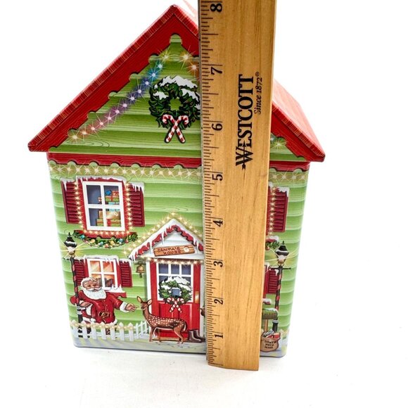 Harry London Christmas Santa's House 3D Tin Canister Empty - Picture 9 of 10